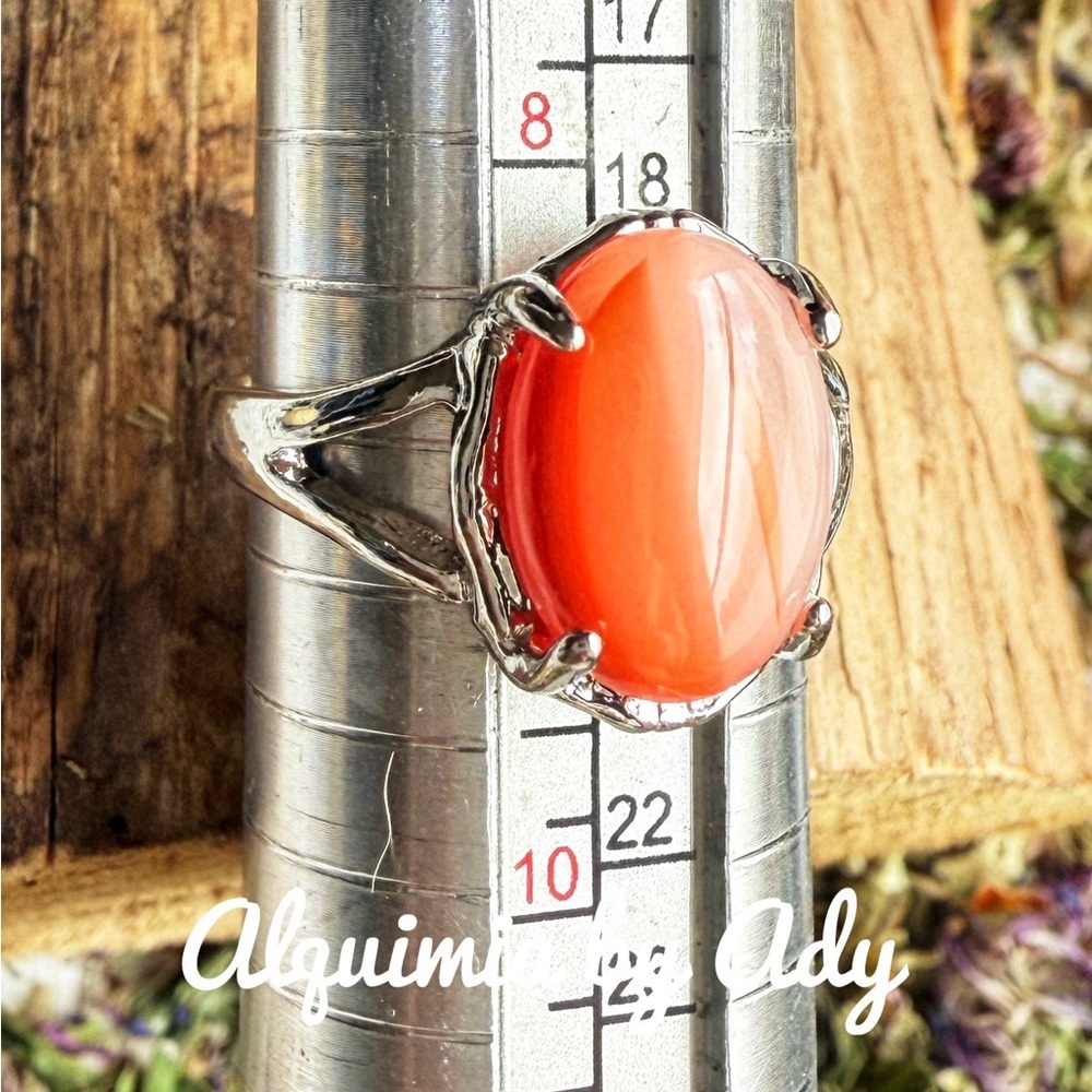 Alquimia Orange crazy lace agate Silver Ring
